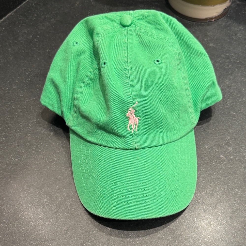 Polo by Ralph Lauren Green Cap with Pink Logo